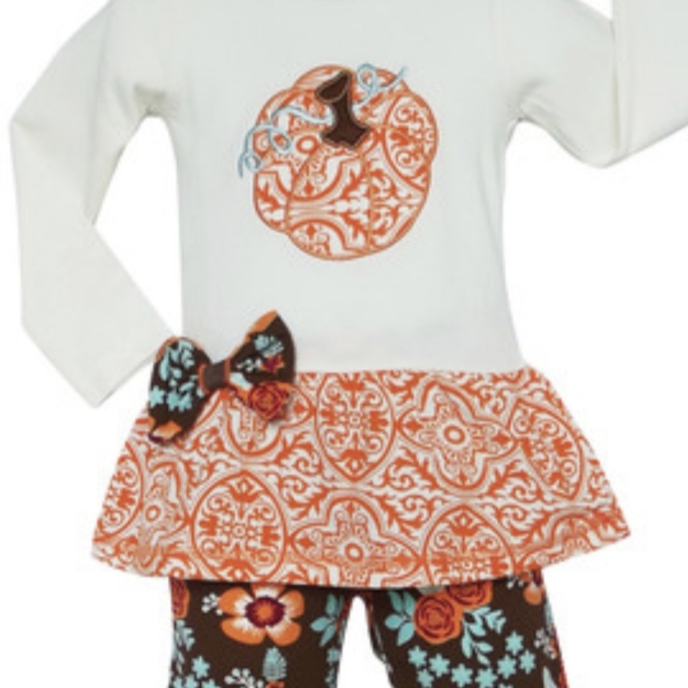 Embroidered Pumpkin Ruffle Outfit - Picture 3 of 3